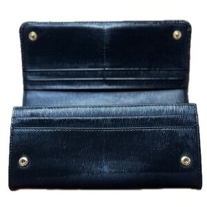 PRADA Milano Saffiano Leather Long Cont.Wallet, Blk/Gold Hardware no card case